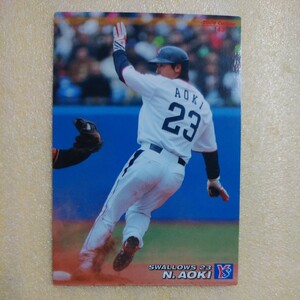 2008 Calbee baseball card N143 Aoki . parent ( Yakult )