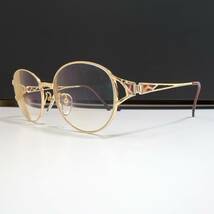 ◆YvesSaintLaurent イヴサンローラン サイドYSLロゴ ステンドグラス風 眼鏡フレーム メガネ 老眼鏡 ゴールド アイウェア EYEWEAR_画像1