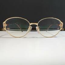 ◆YvesSaintLaurent イヴサンローラン サイドYSLロゴ ステンドグラス風 眼鏡フレーム メガネ 老眼鏡 ゴールド アイウェア EYEWEAR_画像2