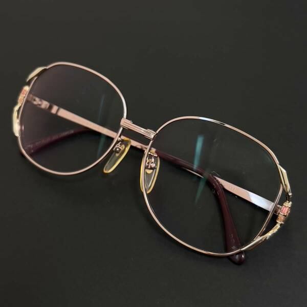 ◆YvesSainLaurent イヴサンローラン 眼鏡フレーム メガネ 54□15 133 レディース YSLロゴ アイウェア EYEWEAR ゴールド