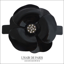 ■L'HAIR DE PARIS■ベーシックカメリアバレッタ■ブラック黒■スワロフスキー■シンプル 可愛い 人気 お花 25ans プリンセス トラッド_画像1