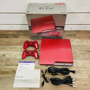 動作品　PS3 プレイステーション3　本体 320GB CECH-3000B スカーレットレッド　 i15469　　100サイズ発送