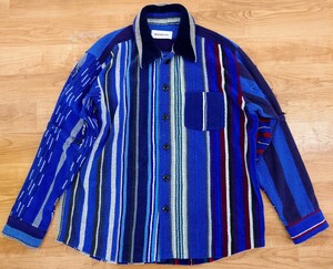 新品 MIYAGI HIDETAKA Remake Pile Shirts リメイク パイル シャツ ブルー 青系 MIYAGIHIDETAKA ミヤギヒデタカ バンダナ ジャケット