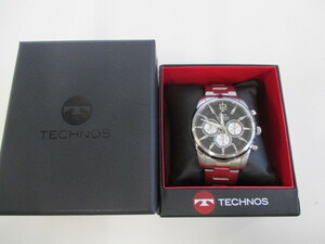  TECHNOS テクノス T6B42 クロノグラフ クオーツ メンズ腕時計 激安1円スタート