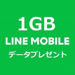 12月分 1GB LINEモバイルデータ データプレゼント 匿名取引 パケット 容量 追加購入 LINEモバイル ラインモバイル