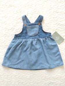 ☆タグ付き新品☆ H&M 女の子 ジャンバースカート デニム 6-9m 75 