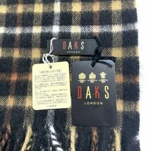 j1 新品 ◆ DAKS ◆ ダックス 紳士用 日本製 チェック柄 マフラー カシミヤ 100% メンズ ブランド ロングマフラー 送料無料 送料込 送込_画像5