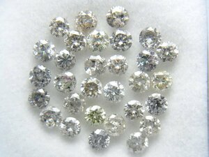 [Shimoe]最落無し！１円～ホワイトカラー系　Iクラス　合計１．５５ｃｔ　天然ダイヤルース