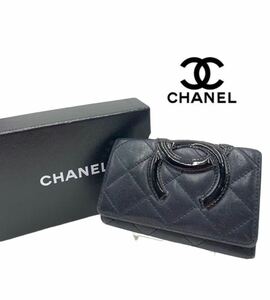 ◆美品◆超高級◆CHANEL◆シャネル◆ブランド◆ブラック◆キーケース◆1連◆小物◆ココマーク◆カンボン◆レザー◆お洒落◆箱付き◆YP009