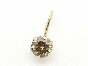 1000円スタート！　最落ナシ！　K18YG 天然ダイヤモンドトップ0.12ct ブラウンダイヤモンド　18金イエローゴールド　新品　チャーム 