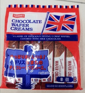 *Tunnock's*CHOCOLATE*WAFER CREAM* England pastry *ta- knock * chocolate * wafers *wai fur cream * import pastry * Britain * sweets 