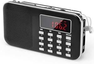 J-908 USB ラジオ 充電式 AM/ワイドFM ポータブル ラジオ 懐中電灯付き 対応 AUX SD MP3 多機能 by