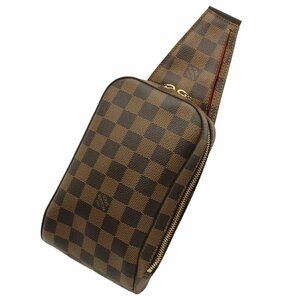 ★C2122 超美品!! ルイヴィトン ダミエ ジェロニモス ボディバッグ キャンバス×レザー N51994 エベヌ LOUIS VUITTON メンズ★