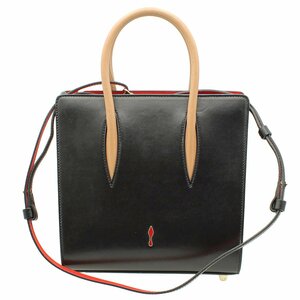 *C2125 beautiful goods!! Christian Louboutin PALOMA SMALLparoma small leather 2WAY bag hand * shoulder black lady's *