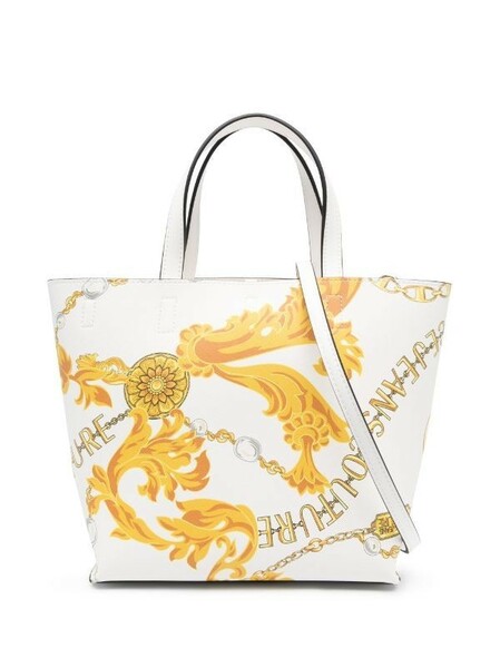 VERSACE JEANS COUTURE ヴェルサーチジーンズクチュール トートバッグ ハンドバッグ ホワイト ※ご購入から発送まで約8～10日