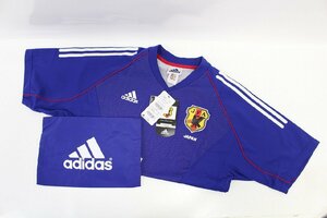 未使用保管品 サッカー日本代表 2002 タグ付き adidas ユニフォーム 収納袋 アディダス SAMURAI BLUE ② 11-G028/1/60P