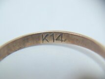 【1円スタート】K14 刻印 ピンクゴールド 石付 オパール リング 指輪 約14号 総重量約2.68g 11-A045/1/60L_画像6