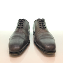 ★ SANTONI サントーニ Dress Shoes ドレス シューズ レザー ホールカット ストレートチップ サイズ24.5cm グレー 灰色 6636 104_画像3