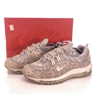 ▲ NIKE ナイキ SUPREME シュプリーム AIR MAX 98 Snakeskin エア マックス スネークスキン グレー 灰色 サイズ27cm 844694-100 104