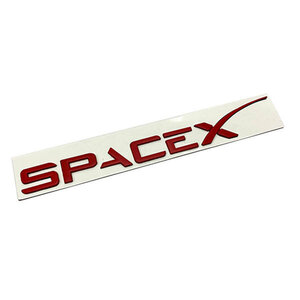 Space X プレート スペースX エンブレム ステッカー カスタム ラベル ドレスアップ テスラ 車 モデル3 カー用品 レッド 送料無料