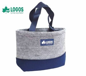 ■【新品・未使用品】 LOGOS ロゴス　フェルトバッグ　トートバッグ　グレー×紺 ■