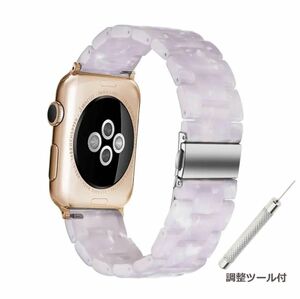 《新品未使用》Apple Watch アップルウォッチ (38/40/41mm対応) バンド フラッシュホワイト アクリル ベルト