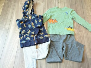 2T pyjamas man top and bottom jersey nightwear girl sweatshirt child clothes Kids long sleeve dinosaur cost ko4 point set including carriage 