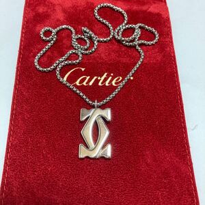 カルティエ正規品　刻印入りチャームネックレス美品　人気ベネチア3ミリ60センチネックレス