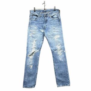 ●洗濯プレス済み● Levi's リーバイス 501 リペアデニムパンツ クラッシュデニムパンツ メキシコ製 w29インチ 【1544】