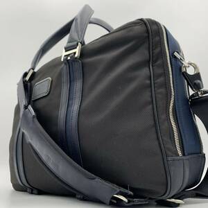 1円〜 TUMI トゥミ JARVIS ジャービス 2way ビジネス バッグ トート ショルダー ブリーフ ケース ブラック × ネイビー 黒 紺 メンズ Wzip