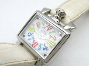 ◆1円◇稼働◇　ガガミラノ　6035　　白　クオーツ　ユニセックス　腕時計　　E76205
