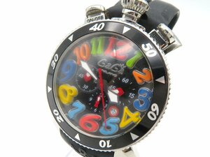 ◆1円◇稼働◇　ガガミラノ　MM48　　黒　クオーツ　メンズ　腕時計　　E76204