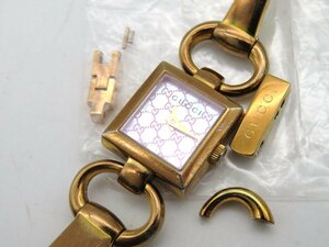 ◆1円◆稼働◆　グッチ　　　ピンクシェル　クオーツ　レディース　腕時計　コマ　K436