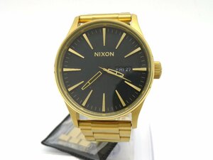 ◆1円◇稼働◇良品　ニクソン　　　ブラック　クオーツ　メンズ　腕時計　3コマ　保　F24608