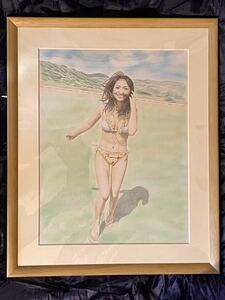 絵画　色鉛筆画　浅田美代子似