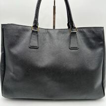 1円■美品/A4◎■ PRADA プラダ メンズ ガレリア ラージサイズ トートバッグ ハンドバッグ サフィアーノレザー 大容量 ビジネス 黒_画像2