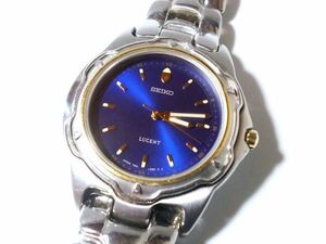 【Sy3】SEIKO/セイコー◇LUCENT/ルーセント/7N01-6750/SCRB063◇1995年製♂3針クオーツ/ブルー/美品