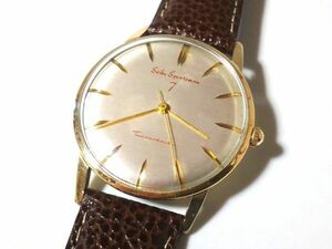 【Dk3】SEIKO/セイコー◇Goldfeather/Sportsman7文字盤/J15002◇1961年製♂25石手巻き/新品ベルト/美品