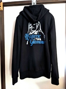 ★HYSTERIC GLAMOUR★ヒステリックグラマー ガール柄 ジップアップ パーカー 黒 メンズ レディース フーディー ジャケット スウェット