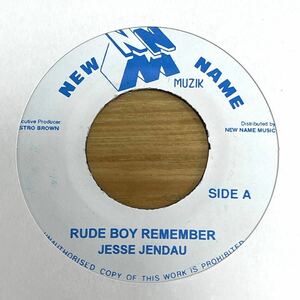 Jesse Jender「RUDE BOY REMEMBER」'92年 ビッグヒットラガマフィンアンセム!!【7inchレコード】【極美中古】