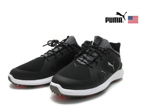 M 未使用品 1円～ PUMA プーマ IGNITE PWRADAPT WIDE イグナイト パワーアダプト ワイド 190991 ゴルフシューズ 25.5cm Puma Black USモデ