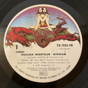 赤竜ラベル　Wigwam Nuclear Nightclub 1975年 日本コロムビア YX-7056-VR ウィグワム 夜の原子核倶楽部 OBI