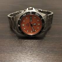 ORIENT automatic divers オレンジ文字盤 オリエント ダイバー 自動巻き AA02-C8-A 200M デイデイト 稼働品 美品_画像4