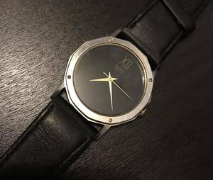SEIKO QZ 7431-6020 アナログ クォーツ 黒文字盤 ノンデイト 腕時計 セイコー 