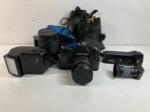 1円〜 10F CONTAX カメラセット フィルムカメラ 139 QUARTZ ストロボ TLA 30 139 WINDER 2 レンズ・ストロボケース付き 動作未確認