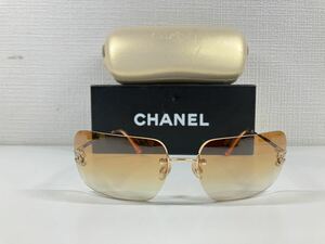 1円〜 10M 美品 CHANEL シャネル ココマーク サングラス 4017-D c.125/56 6217 120 オレンジ ケース付き 元箱付き アクセサリー 