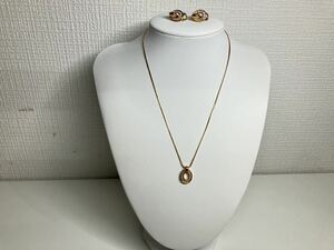 1円〜 10☆ Christian Dior クリスチャンディオール ディオール ネックレス イヤリング セット売り ゴールドカラー レディースアクセサリー