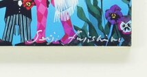 【真作】【WISH】藤城清治「小さな恋」ジクレー キャンバス仕様 直筆サイン 証明シール ◆人気作 　　〇影絵人気作家 #23112018_画像6