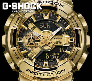 Новая популярная модель Casio Casio [G-Shock] G-Shock Различные функции 1/100 секунд хрономатальный x резиновый ремень золото