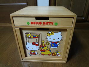  Hello Kitty 2007 wooden toy box storage box rare 